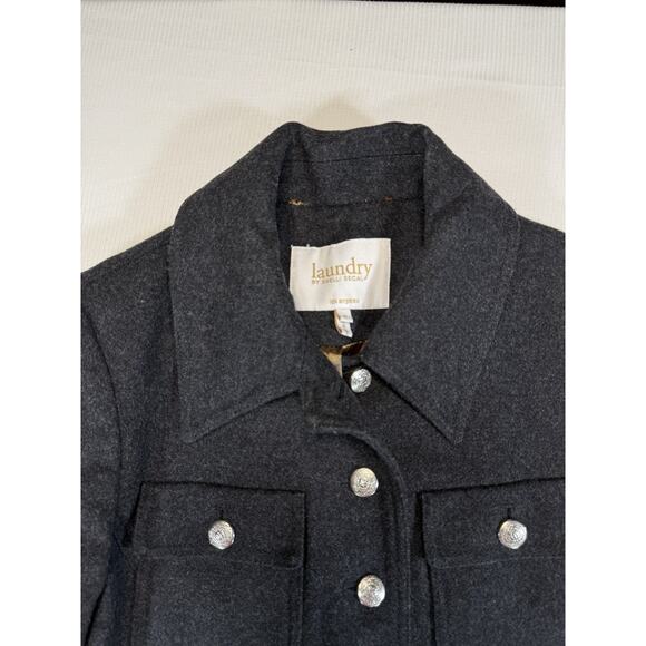 Laundry by Shelli Segal Wool Blend Fit & Flare Coat Women’s 8 Charcoal - Picture 7 of 11